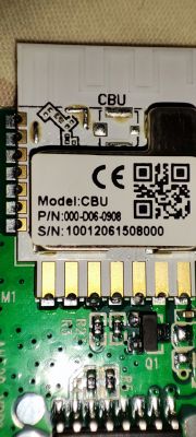CBU Module on TH01 Sensor PCB Close-up of a sensor PCB with the CBU module.