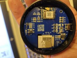 Interior of an Electronic Device with Circuit Board Interior of an electronic device with visible circuit board and components.