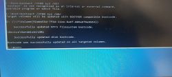 Ekran z wynikami komend bootsect dla trybu MBR.