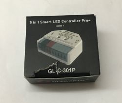 Product box labeled “5 in 1 Smart LED Controller Pro+” with model GL-C-301P