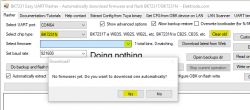 Screenshot of BK7231 Easy UART Flasher program with an open firmware download window.