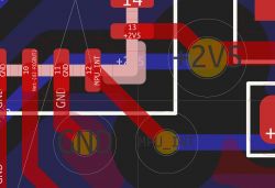 KiCAD v7.0.10: Brak wypełnienia obramówek przelotek na PCB.