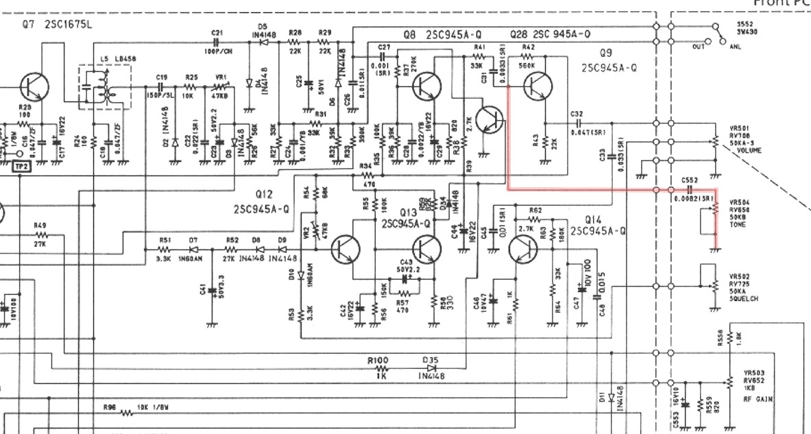 REALISTIC TRC423 dorobienie regulacji "TONE"