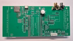 Green PCB with electronic components, including USB-C port, card reader, and RCA connectors.