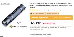 Latarka Convoy S2 Plus SST40 w kolorze czarnym na tle oferty promocyjnej