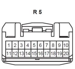 Toyota Prius NHW20R - Rozpiska pinów radia 86120-47230 Pioneer Typ C