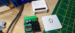 Opened Matter WiFi Smart Switch device with visible ESP32-C3 board.