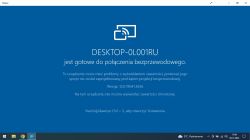 Ekran komputera z informacją, że DESKTOP-0L001RU jest gotowy do połączenia bezprzewodowego.