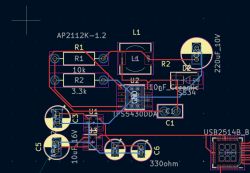 Widok projektu PCB z komponentami do huba USB na złącze PCIe
