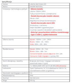 Latarka/Lampka przenośna powerbank USB COB LED HP1807 ładowana z USB