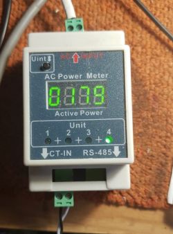 Digital AC power meter with LED display.