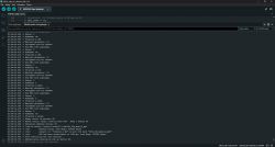 Screenshot of Arduino IDE showing the serial port monitor.