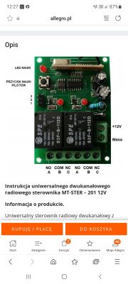 Sterownik 12V - Podłączenie sterowania masą, przepustnica wydechu, gniazdo COM i NO