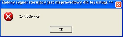 ControlService Błąd. Windows XP. Jak się pozbyć błędu?