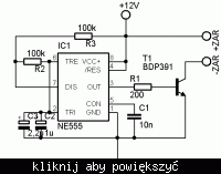 Dlaczego żarówka 12V 21W nie miga z przerzutnikiem NE555?
