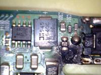 Laptop HP nx8220 - spalona część bloku zasilania. Laptop HP nx8220 - spalona część bloku zasilania.