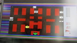 Graphic from the Zxtanks game on a Spectrum computer screen.