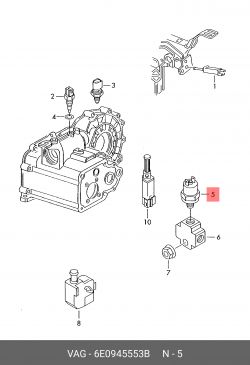Schemat elementów mechanicznych z oznaczeniami numerycznymi.