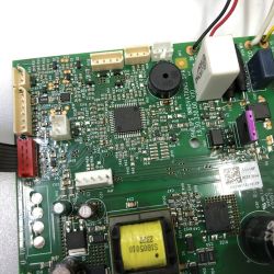 Coffee machine PCB with connectors, microcontroller and burnt control components