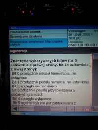 VW GOLF VI 1.6TDI - DPF nie wykonuje regeneracji wymusznej oraz aktywnej