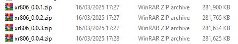 List of ZIP files in WinRAR archive format.