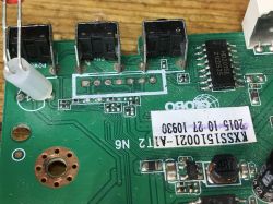 HD2015E Chip on Circuit Board HD2015E chip on a circuit board with components and connectors.