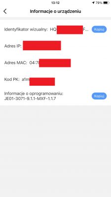 AigoSmart Device Information on iPhone Screenshot of AigoSmart device information on an iPhone.
