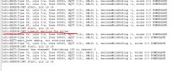 Screenshot of device logs indicating a DHT sensor timeout.