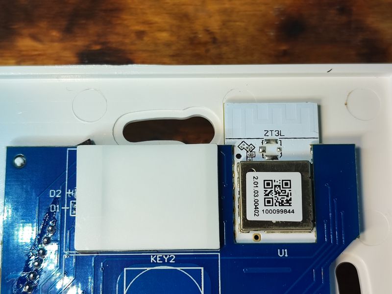 ZT3L Module in Smart Light Switch Interior ZT3L module inside a smart light switch.