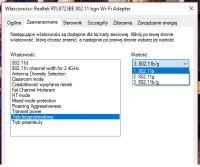 Configuration of the network card to work in the 802.11n standard
