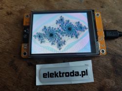 ESP32 Display with Julia Set Fractal ESP32-2432S028R display showing a Julia set fractal
