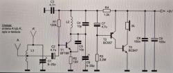 AM radio circuit diagram using BF199, BC557, and BC547 transistors