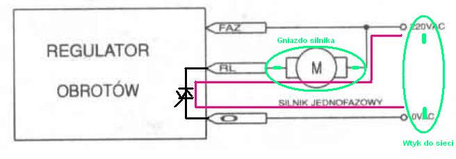 Szlifierka oscylacyjna jak podłączyć regulator obrotów. Firma Hamach.
