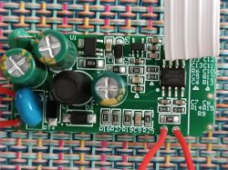 Close-up of an electronic circuit board with various components.