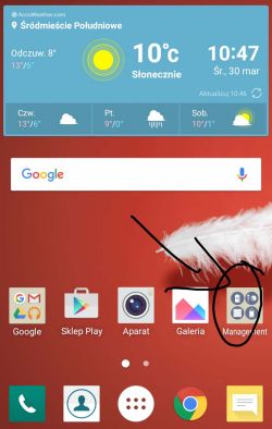 Jak przywrócić skrót Zarządzanie na pulpicie w LG K8 LTE Android 6.0?