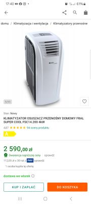 Przenośny klimatyzator domowy Fral Super Cool FSC14.200 4kW zamieszczony na stronie internetowej z ceną i ocenami.