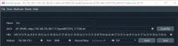 Screenshot of Packet Sender with settings for ASCII, HEX, IP address, and port.