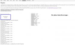 File editor interface with a list of files in the LittleFS system.