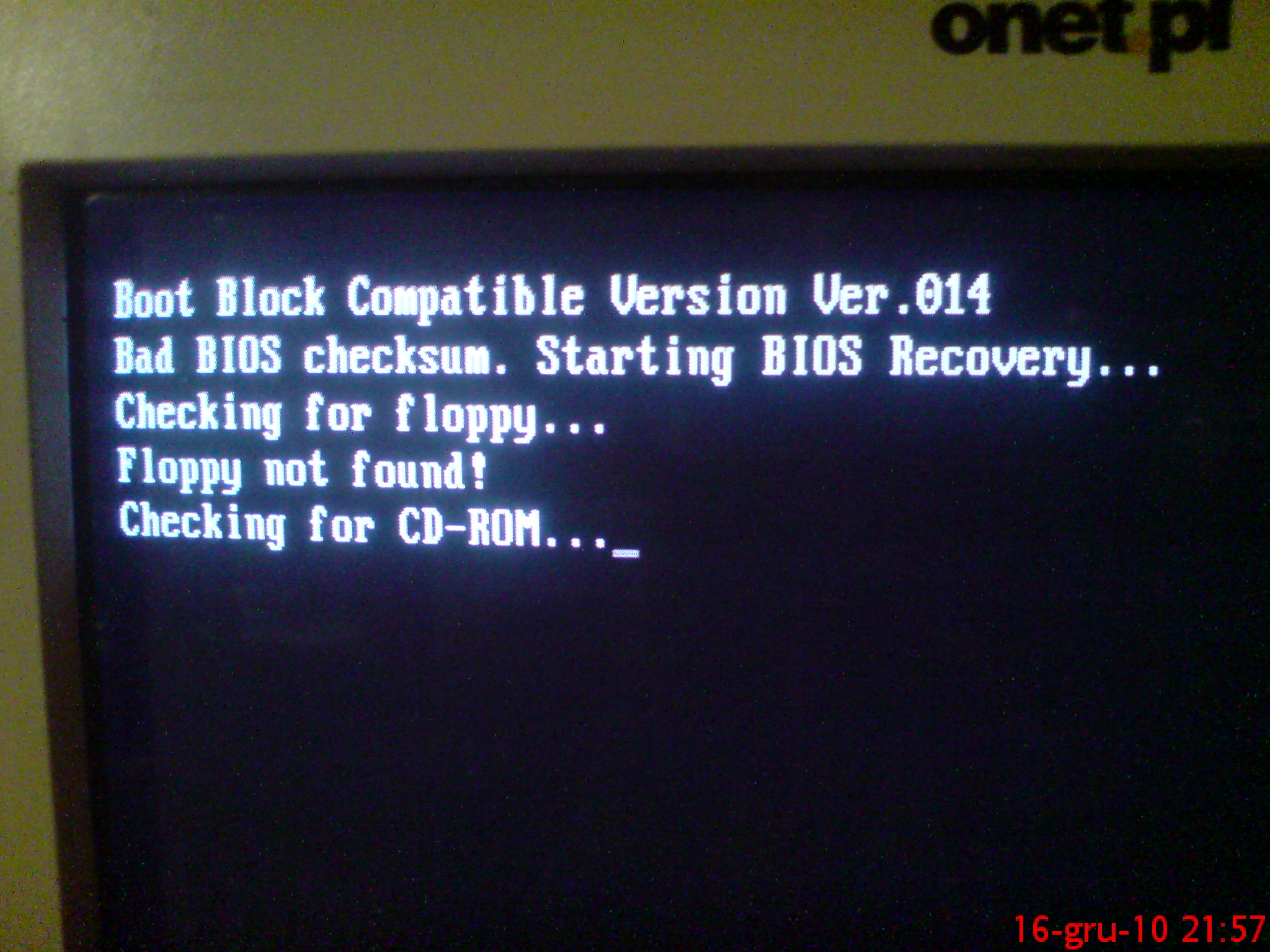 Ошибка contents do not checksum. BIOS ROM checksum.