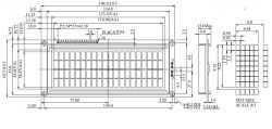 LCD Display Dimensions Layout LCD display layout with dimension details.