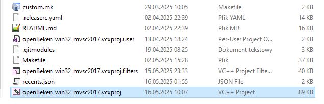 Visual C++ Project Folder Contents Screenshot of Windows Explorer showing programming project files, including a Visual C++ project file and configuration files.