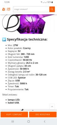 Specyfikacja techniczna lampy LED z panelem sterowania