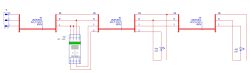Schemat elektryczny z przekaźnikiem czasowym i dwoma lampami 230V podłączonymi równolegle.