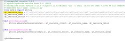 Screenshot of a decompiled Python code fragment with the “qt_resource_data” field highlighted.