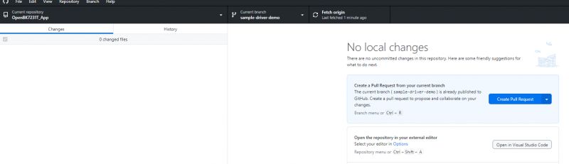 Github Desktop Interface with OpenBK7231T_App Repository Screenshot showing the Github Desktop interface with the OpenBK7231T_App repository open.
