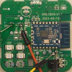 A circuit board with a mounted CB3S module and connected wires.