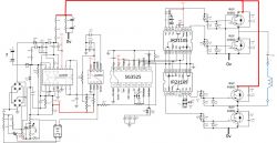 Circuit sketch with LM339, LM555, SG3525, and IR2110S chips and IRGP4066D transistors.