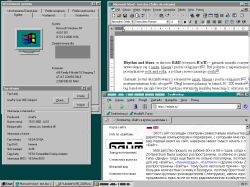 Pulpit Windows NT 4.0 z otwartymi oknami System, Word i SeaMonkey