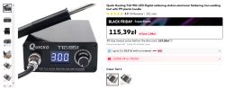 Cyfrowa stacja lutownicza Quicko T12-951 z uchwytem P9 i wyświetlaczem LED