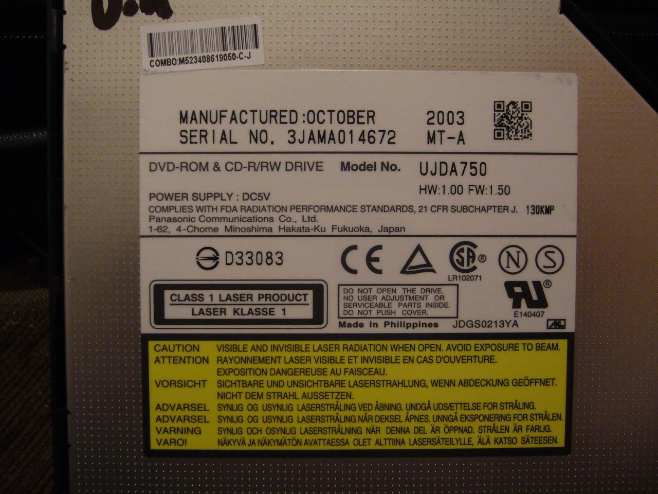 Matshita ujda775 dvd cdrw drivers for mac